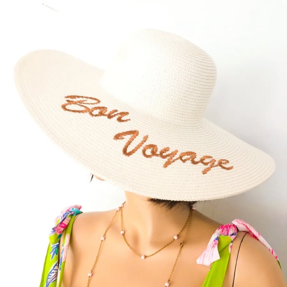 New white Sun Hat NWT Sun Protection Beach Pool Packable Bachelorette Travel
